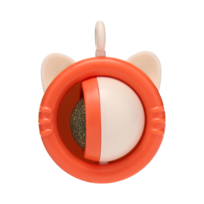 Игрушка для кошек с кошачьей мятой  Игрушка для кошек с кошачьей мятой "Вращающийся кот", 6,9 х 5,5 см, оранжевый