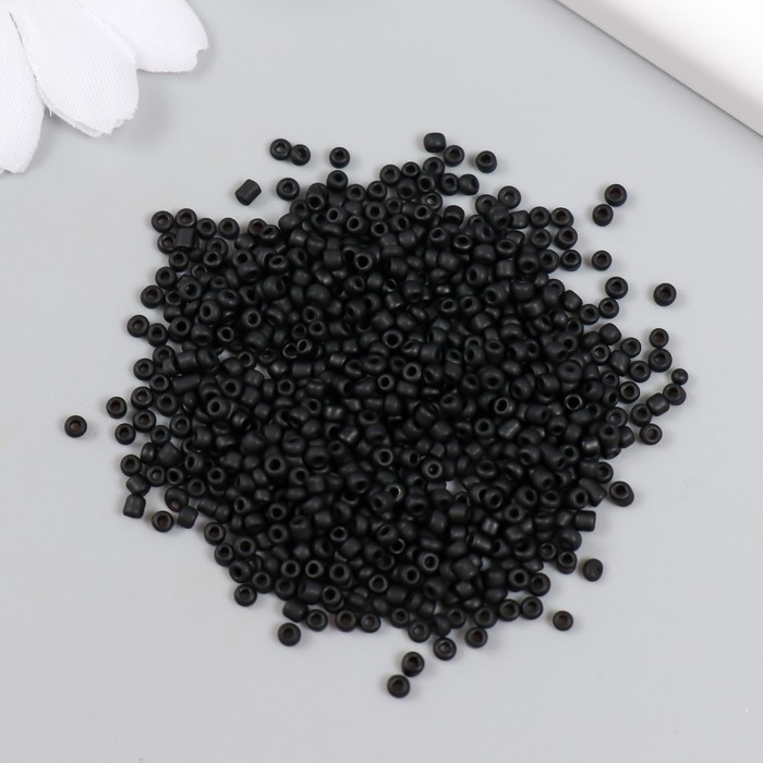 Бисер  Бисер "Астра"  11/0, 20 гр (M49черный/непрозр.матовый)