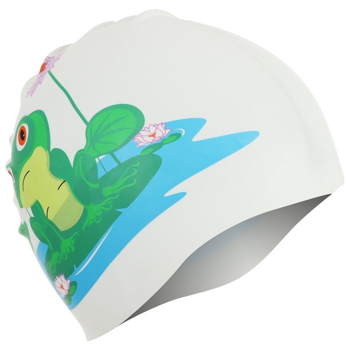 Шапочка для плавания детская ONLITOP «Лягушонок на кувшинке», силиконовая, обхват 46-52 см Шапочка для плавания детская ONLITOP «Лягушонок на кувшинке», силиконовая, обхват 46-52 см