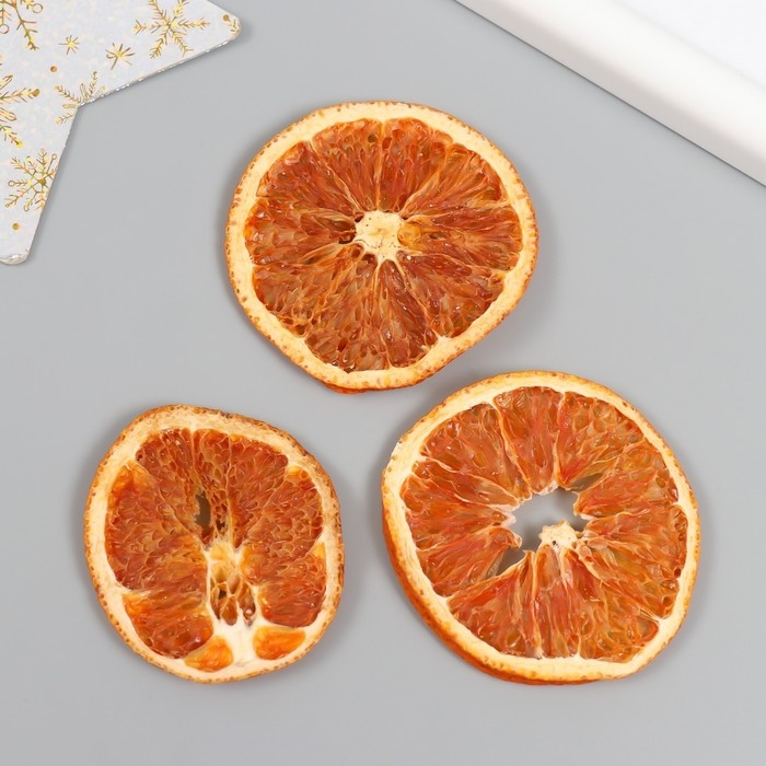 Декор для творчества Декор для творчества "Сушеные апельсины" цвет оранжевый, 5 см (набор 3 шт)