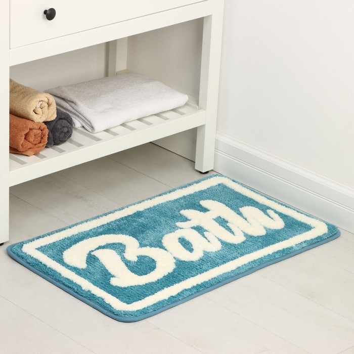 Коврик для ванной и туалета SAVANNA «Bath», 50×80 см, цвет голубой Коврик для ванной и туалета SAVANNA «Bath», 50×80 см, цвет голубой