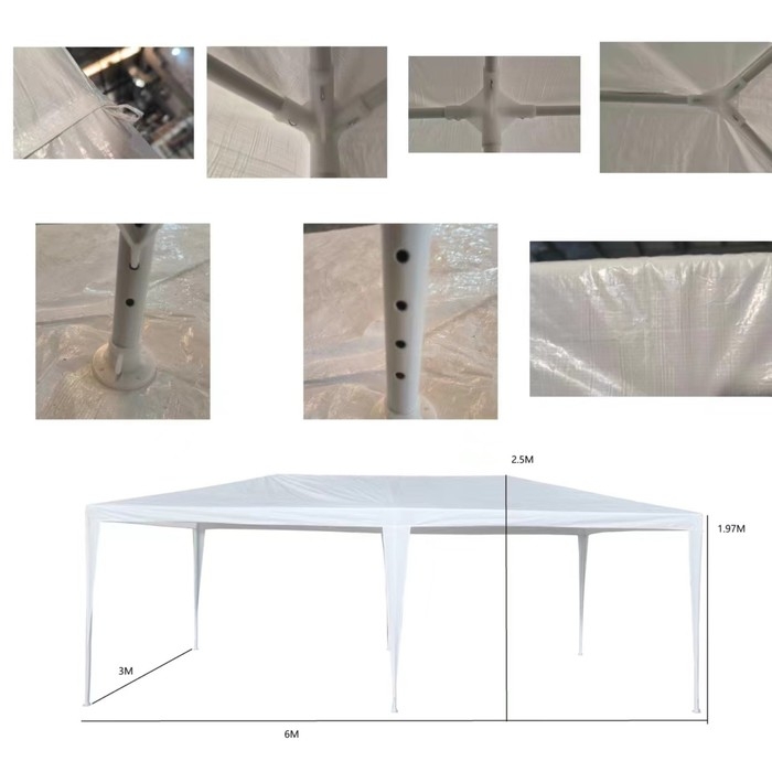 Шатер садовый 6*3м белый, открытый Шатер садовый 6*3м белый, открытый