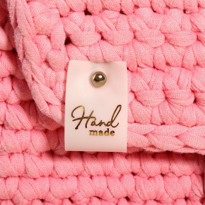 Бирка с кнопкой «Hand made», 7 × 2 см, 10 шт, цвет матовый/золотой Бирка с кнопкой «Hand made», 7 × 2 см, 10 шт, цвет матовый/золотой