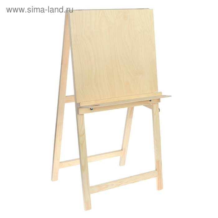 Мольберт тип &laquo;Хлопушка&raquo;, 100 х 50 х 55 см, планшет 50 х 50 см, полка с двумя подстаканниками, неокрашенное дерево, Calligrata