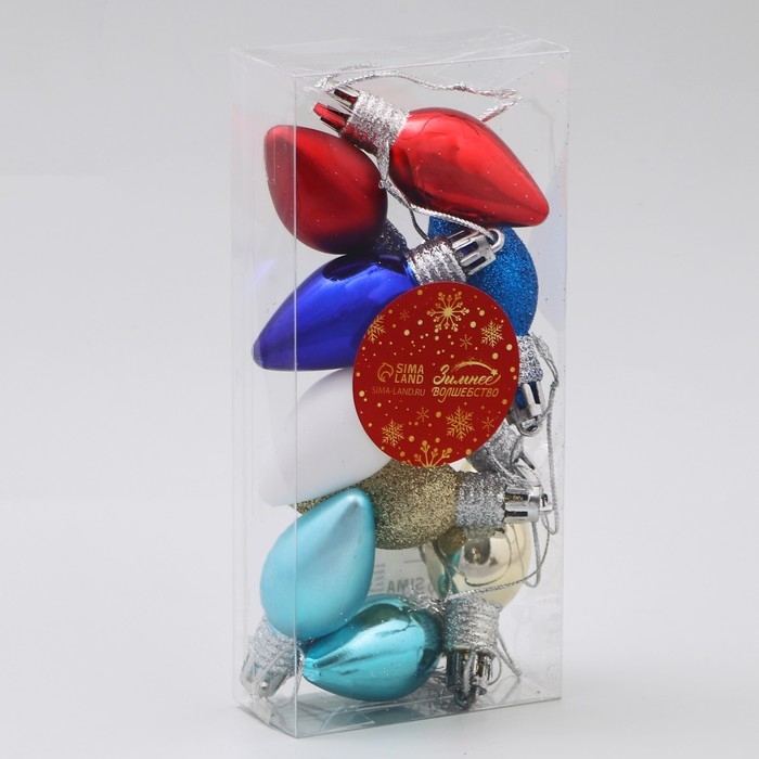 Украшение ёлочное Украшение ёлочное "Лампочки диско" (набор 10 шт) 2,5х6 см, микс