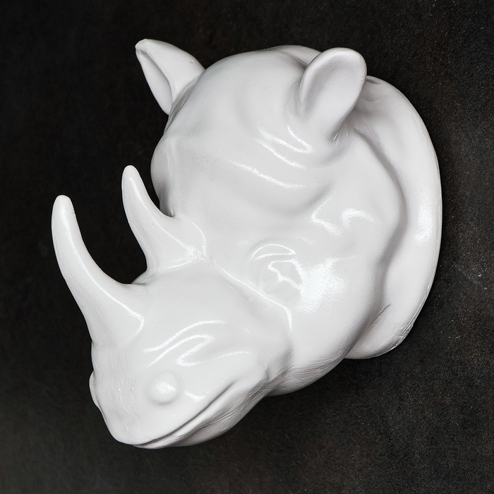 Подвесной декор  Подвесной декор "Носорог" 14х13см, белый