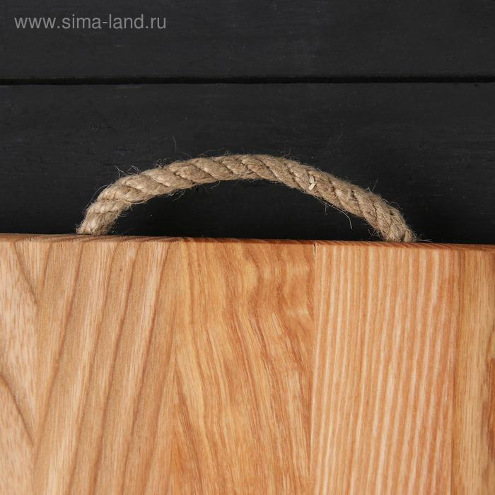 Доска разделочная с верёвочной ручкой Magistro , 40×24×1,2 см, дуб