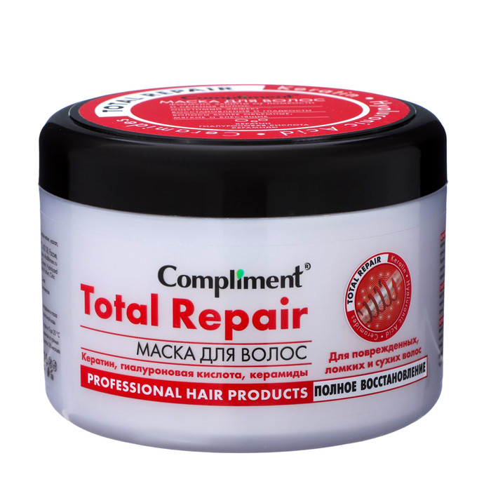 Маска для волос Compliment Total Repair  Маска для волос Compliment Total Repair "Полное восстановление" для ломких и сухих волос, 500 мл