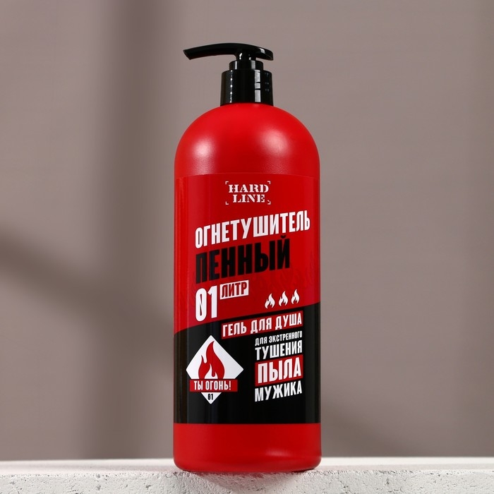 Гель для душа и шампунь для волос 2в1 Гель для душа и шампунь для волос 2в1 "Огнетушитель пенный", 1 л (1000 мл), HARD LINE