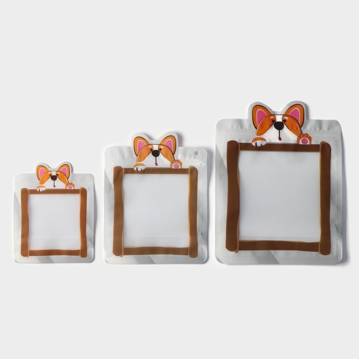 Набор пакетов для хранения сыпучих продуктов Доляна, застёжка zip-lock, 3 шт, 18,2×23,5 см, 14,5×19 см, 11,2×14,5 см