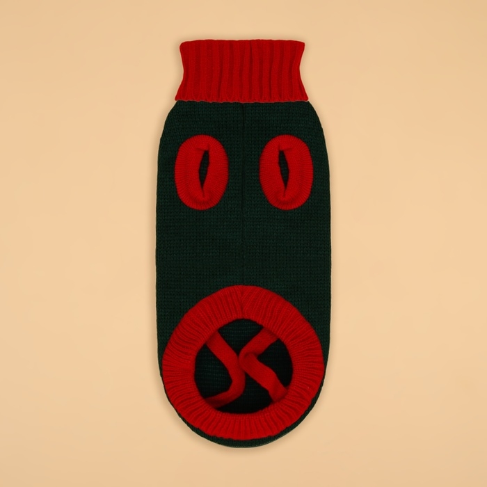 Свитер  Свитер "Рога удачи", размер XL (ДС 40 см, ОШ 34, ОГ 32-51), зелёный