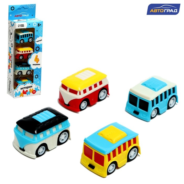Набор машинок «Истории машинок», в наборе 4 шт, МИКС Набор машинок «Истории машинок», в наборе 4 шт, МИКС