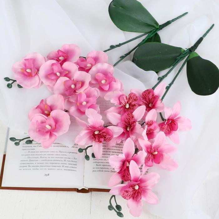 Цветы искусственные  Цветы искусственные "Орхидея Фаленопсис мультифлора" 6х37 см, розовый микс