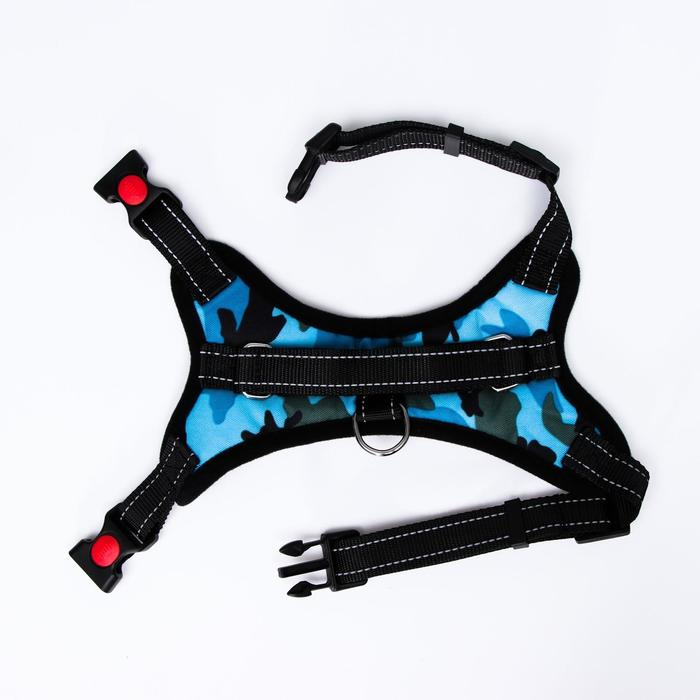 Шлейка К7 мягкая светоотражающая, размер М, ОГ 52-66 см, вес 9,5-17,5 кг, голубая хаки Шлейка К7 мягкая светоотражающая, размер М, ОГ 52-66 см, вес 9,5-17,5 кг, голубая хаки