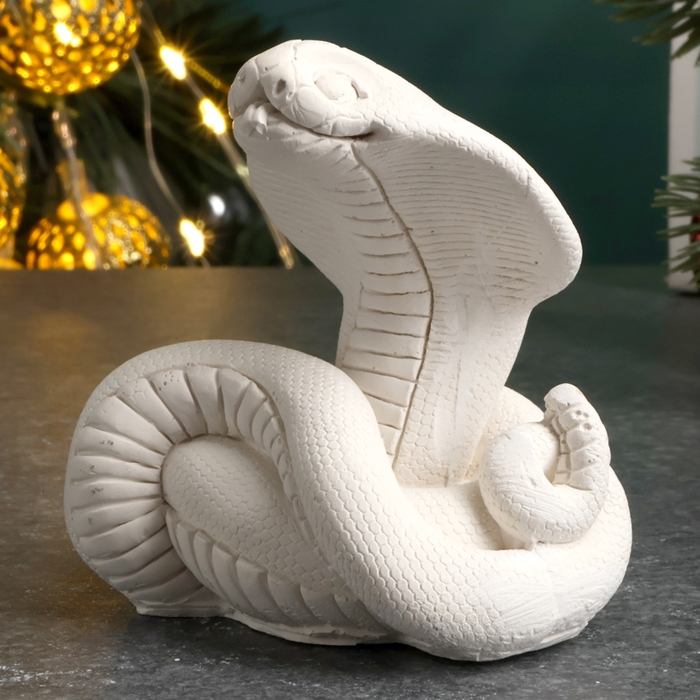 Новый год. Символ 2025. Фигура для раскраски  Новый год. Символ 2025. Фигура для раскраски "Змея Кобра", 6х7х5см