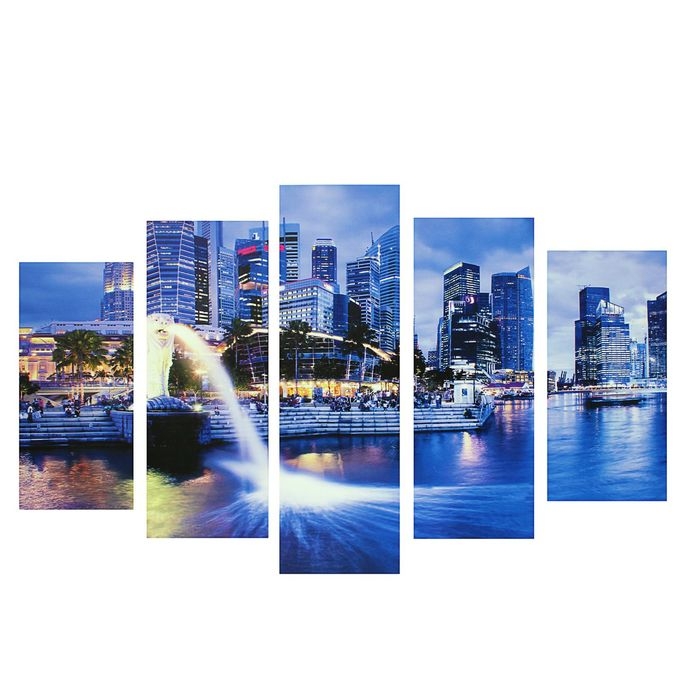 Картина модульная на подрамнике  Картина модульная на подрамнике "Фонтан" 2-25*52 см, 2-25*66,5 см, 1-25*80 см   80*140 см