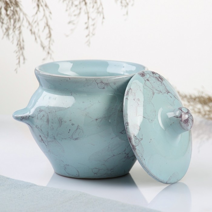 Горшок керамический для запекания №5 с ручками, 0,5л / 10х10,5см, романтика Горшок керамический для запекания №5 с ручками, 0,5л / 10х10,5см, романтика