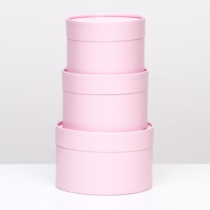 Набор шляпных коробок 3 в 1, розовый, 16 х 10,14 х 9,13 х 8,5 см Набор шляпных коробок 3 в 1, розовый, 16 х 10,14 х 9,13 х 8,5 см