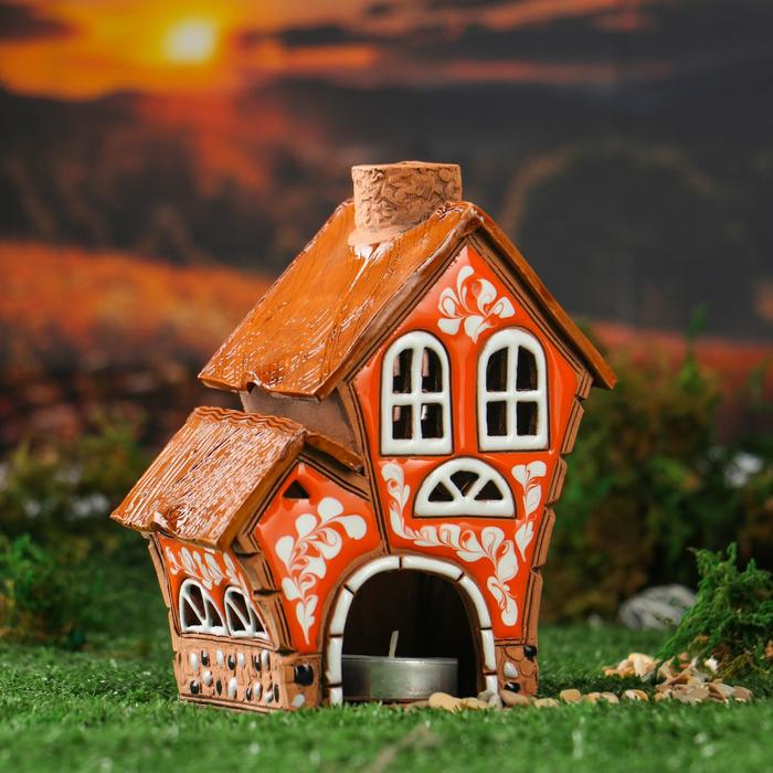 Аромалампа Домик «Двойной», 16 см, ручная работа, микс, Аромалампа Домик «Двойной», 16 см, ручная работа, микс,