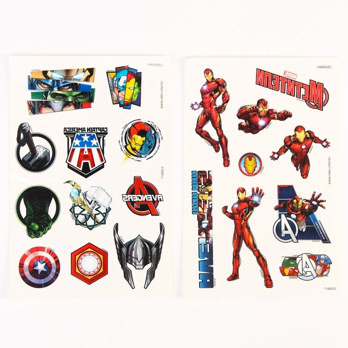 Набор детских татуировок + маска супергероя «Мстители» Железный человек, сделай маску + переводки MARVEL Набор детских татуировок + маска супергероя «Мстители» Железный человек, сделай маску + переводки MARVEL