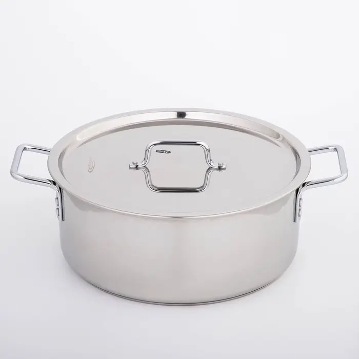 Кастрюля Катунь &laquo;Общепит&raquo;, 12 л, d=35 см, с крышкой, капсульное дно, индукция, нержавеющая сталь, хромированная