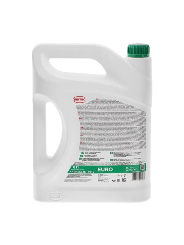 Антифриз Sintec Euro, зелёный, G-11, 5 кг, -40&deg;C