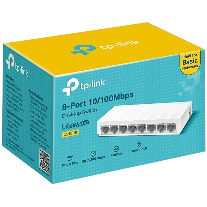 Коммутатор TP-Link LS1008 10/100Mb неуправляемый