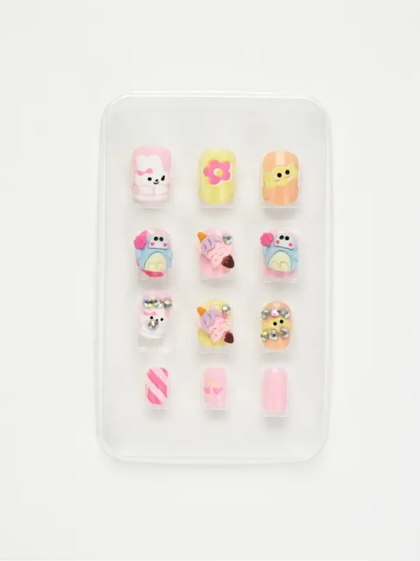 Детские накладные ногти &laquo;Котик&raquo;, 12 шт.