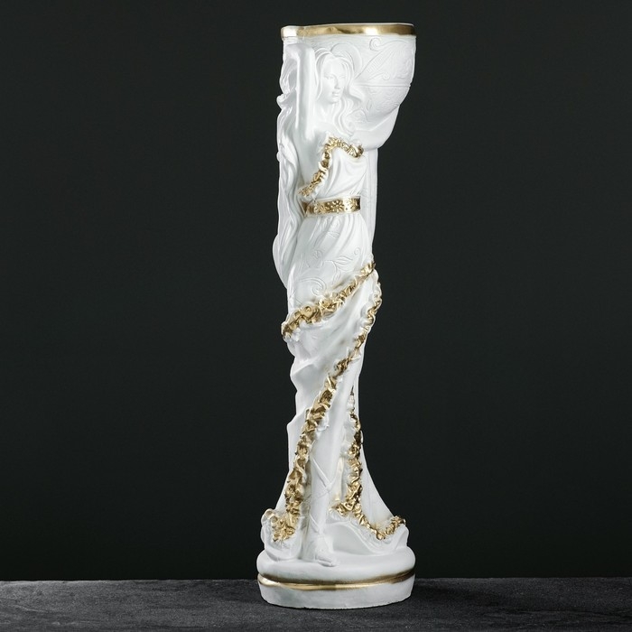 Фигура с кашпо  Фигура с кашпо "Девушка Нимфа" белое золото, 1,2 л / 30х83х23см