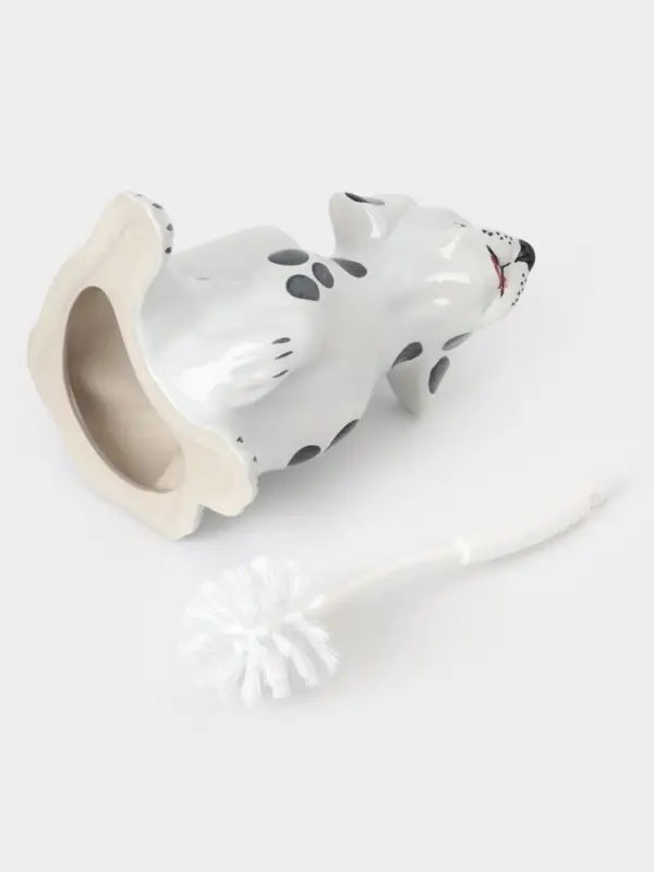 Ёршик для унитаза с подставкой &laquo;Дружок&raquo;, фарфор, белый