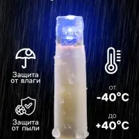 Гирлянда &laquo;Бахрома&raquo; 3&times;0.6 м, IP65, УМС, белая нить каучук, 108 LED, свечение мульти, 220 В