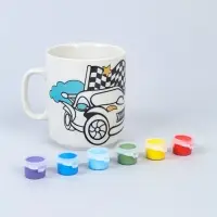 Кружка керамика под роспись акрилом "Тачка" (краска в наборе)