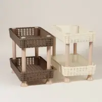 Органайзер для хранения косметики, двухуровневый, 24&times;15&times;20 см, МИКС