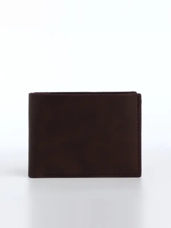 Портмоне мужское без застёжки, отдел для карт, монет, коричневое