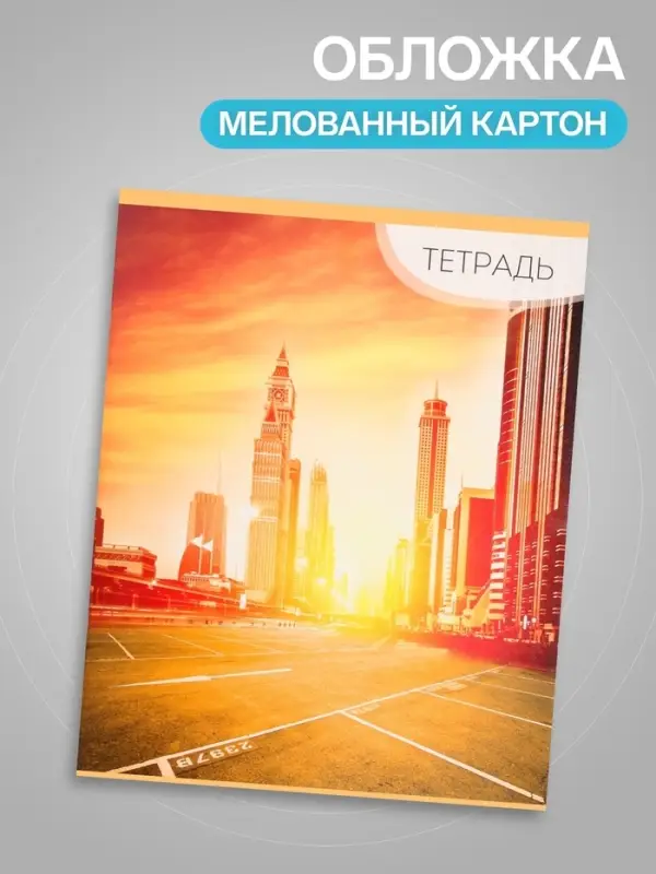 Тетрадь 96 листов в линейку Calligrata &laquo;Город&raquo;, серые листы, МИКС