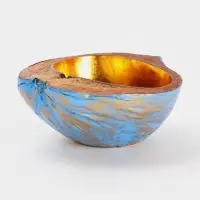 Чаша из кокоса, 22&times;19&times;10 см, сине-золотая