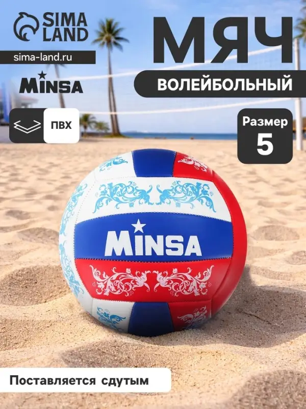 Волейбольный мяч MINSA, машинная сшивка, 18 панелей, р. 5, PVC