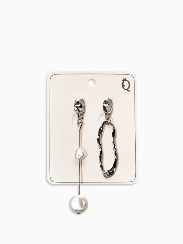 Серьги жемчуг Серьги жемчуг "Корейский стиль", цвет белый в серебре