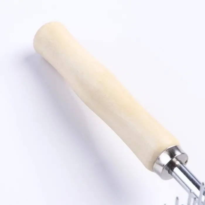 Расчёска перпендикулярная для шерсти Wood двухсторонняя, деревянная ручка