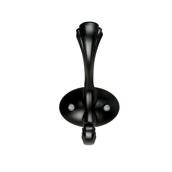 Крючок мебельный CAPPIO RARITY, двухрожковый, цвет черный, 4 шт.