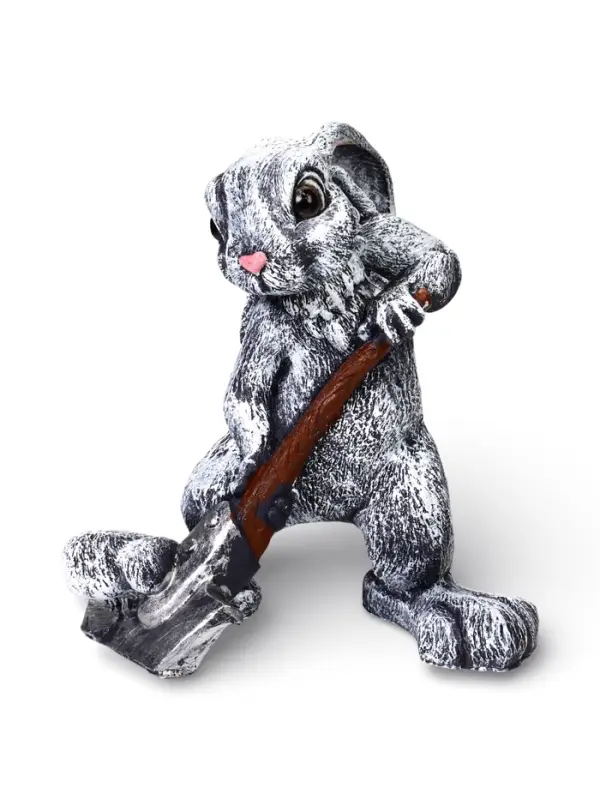 Садовая Фигура 35 х 30 х 18 см полистоун Заяц с лопатой