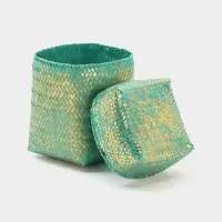 Корзинка плетёная &laquo;Голден&raquo;, 16&times;16&times;23 см, голубая