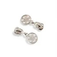 Бегунок для металлической молнии, №5, &laquo;Снежинка&raquo;, 10 шт., цвет никель