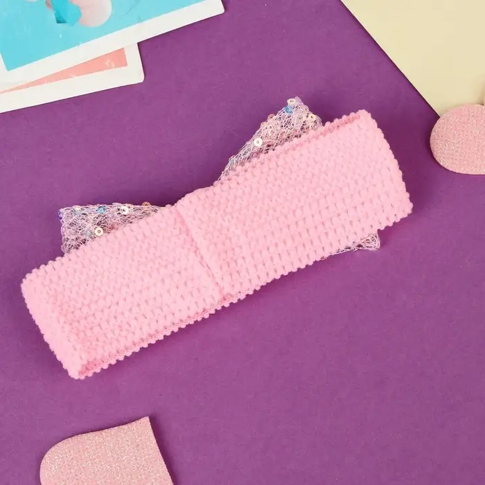 Повязка для волос Повязка для волос "Выбражулька" блеск классик перелив, 16х3 см, розовый