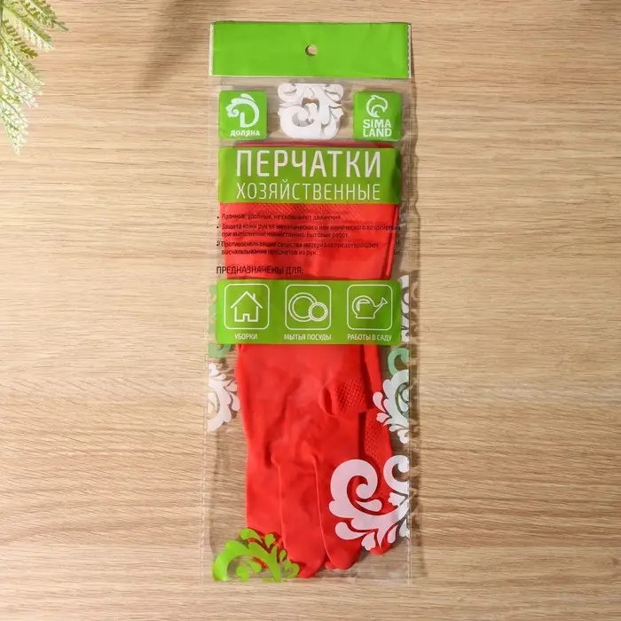 Перчатки хозяйственные Доляна, размер M, латексные, цвет МИКС Перчатки хозяйственные Доляна, размер M, латексные, цвет МИКС
