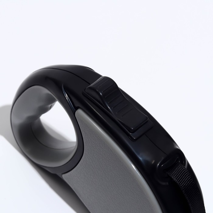 Рулетка  Рулетка "Стиль", под кожу, 5 м, вес животного до 25 кг, чёрно-серая