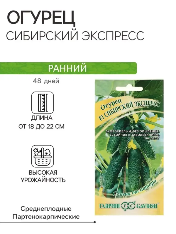 Семена Огурец  Семена Огурец "Сибирский экспресс", F1, 10 шт