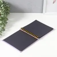 Фотоальбом 20 листов на спирали "Фотоаппарат. Фиолет" текстиль, чёрный картон 17,5х17,5 см   1097143