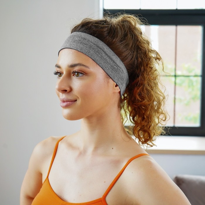 Повязка на голову ONLYTOP, цвет серый Повязка на голову ONLYTOP, цвет серый