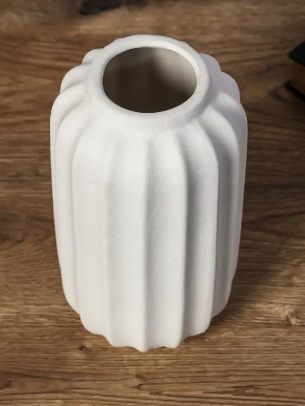 Ваза керамика настольная Ваза керамика настольная "Абиджил" бочка линии, h=24,5х12, d=7 см, белый